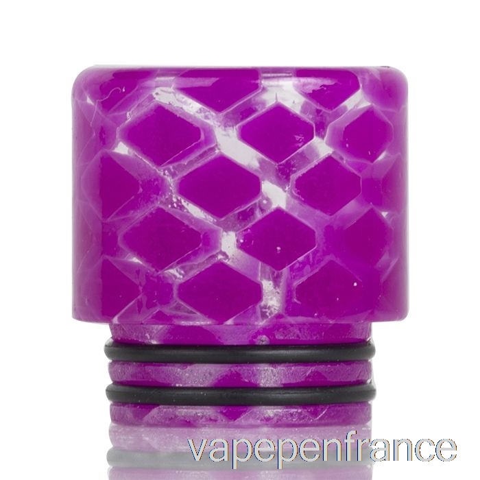 810 Pointe D'égouttement En Résine De Peau De Serpent Transparente Stylo Vape Violet Clair